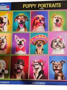 White Mountain 500 Piece Puppy Portraits Puzzle